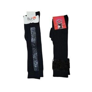 NWT 2x Knee High Dress Socks Bling Mango Girls Womens Size 12 Shoe Size 37 - 39